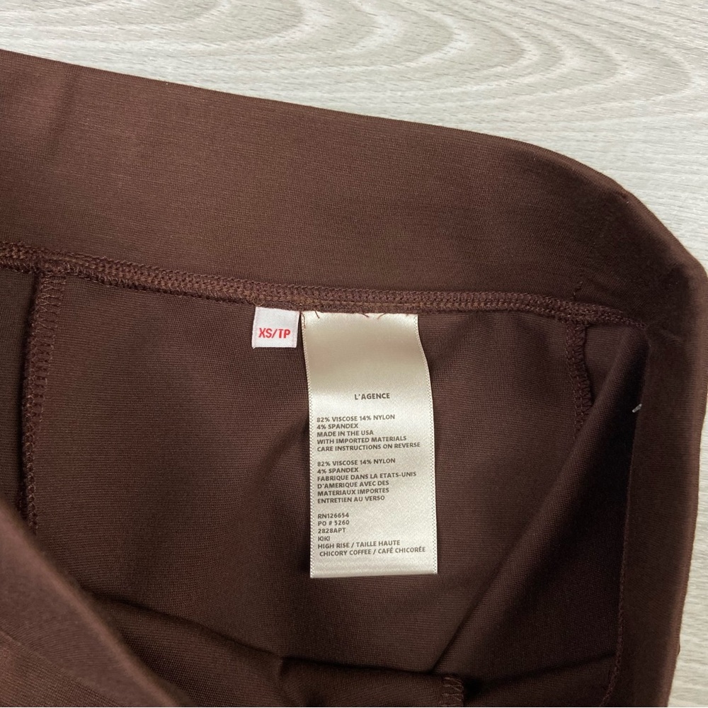 L'Agence Kiki Ponte Pant Chicory Coffee High Waist Flare Leg Stretch Size XS - Picture 13 of 14